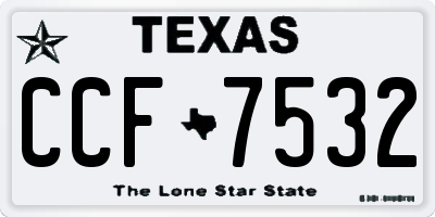 TX license plate CCF7532