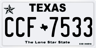 TX license plate CCF7533