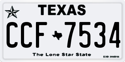 TX license plate CCF7534