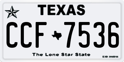 TX license plate CCF7536
