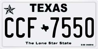 TX license plate CCF7550