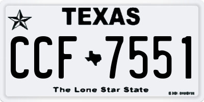TX license plate CCF7551