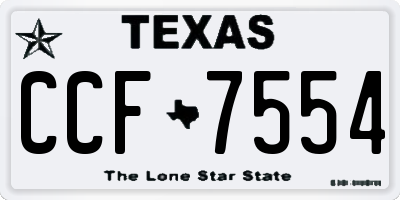 TX license plate CCF7554