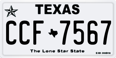 TX license plate CCF7567