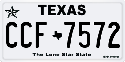 TX license plate CCF7572