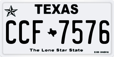 TX license plate CCF7576