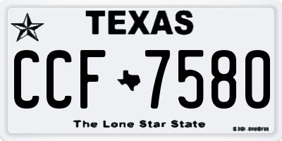 TX license plate CCF7580