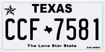 TX license plate CCF7581