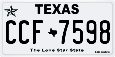 TX license plate CCF7598