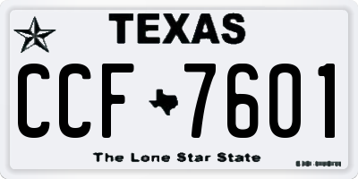 TX license plate CCF7601