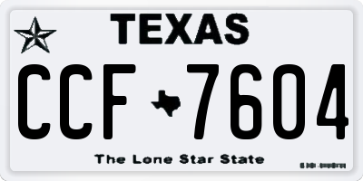 TX license plate CCF7604