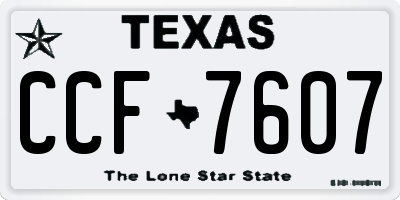 TX license plate CCF7607
