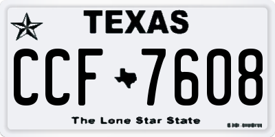 TX license plate CCF7608