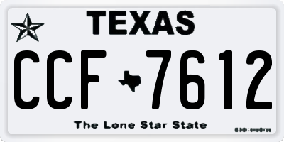 TX license plate CCF7612