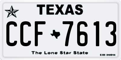 TX license plate CCF7613