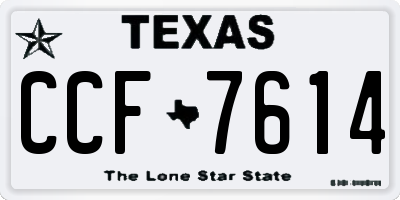 TX license plate CCF7614