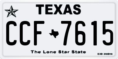 TX license plate CCF7615
