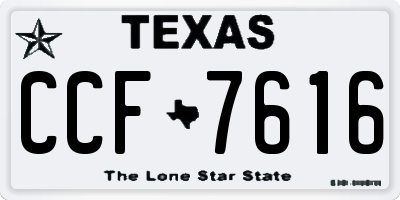 TX license plate CCF7616