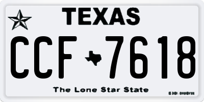 TX license plate CCF7618
