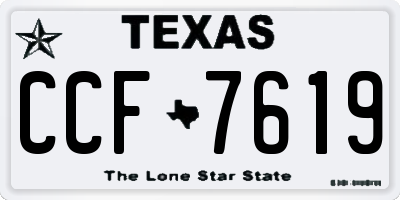 TX license plate CCF7619