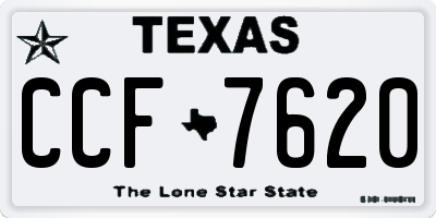 TX license plate CCF7620