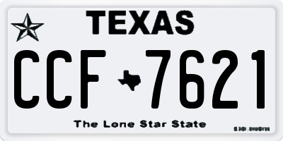 TX license plate CCF7621