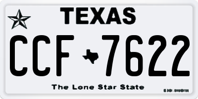 TX license plate CCF7622