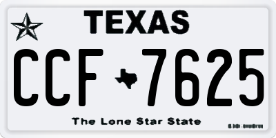 TX license plate CCF7625