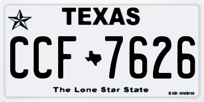 TX license plate CCF7626