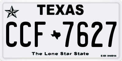 TX license plate CCF7627