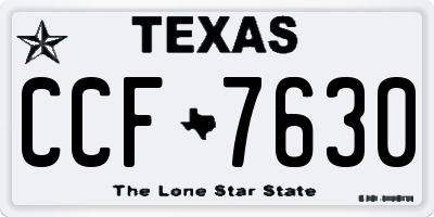 TX license plate CCF7630