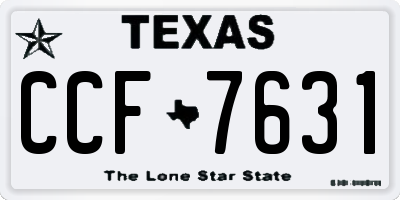 TX license plate CCF7631