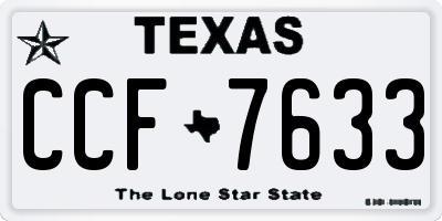 TX license plate CCF7633