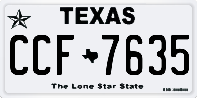 TX license plate CCF7635