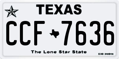 TX license plate CCF7636
