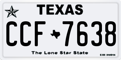 TX license plate CCF7638