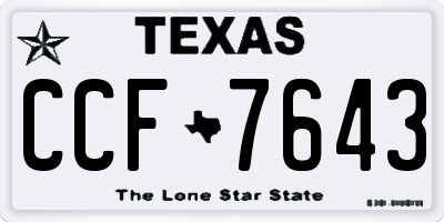 TX license plate CCF7643