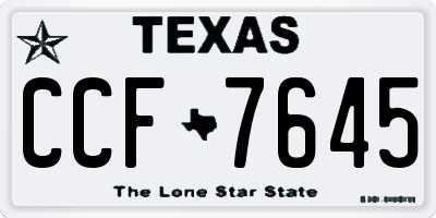 TX license plate CCF7645