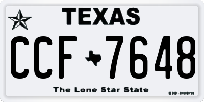 TX license plate CCF7648