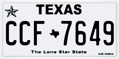 TX license plate CCF7649