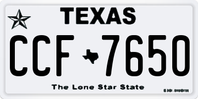 TX license plate CCF7650