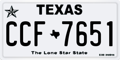 TX license plate CCF7651