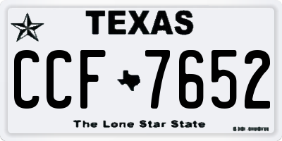 TX license plate CCF7652