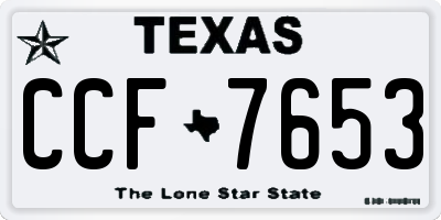 TX license plate CCF7653