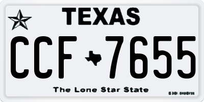 TX license plate CCF7655