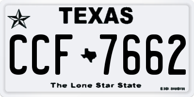 TX license plate CCF7662