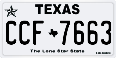 TX license plate CCF7663