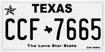 TX license plate CCF7665