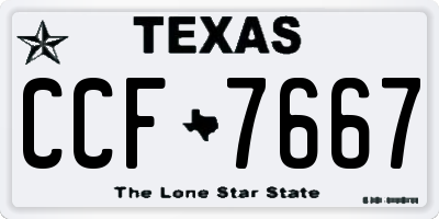 TX license plate CCF7667