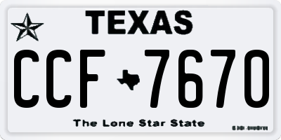 TX license plate CCF7670